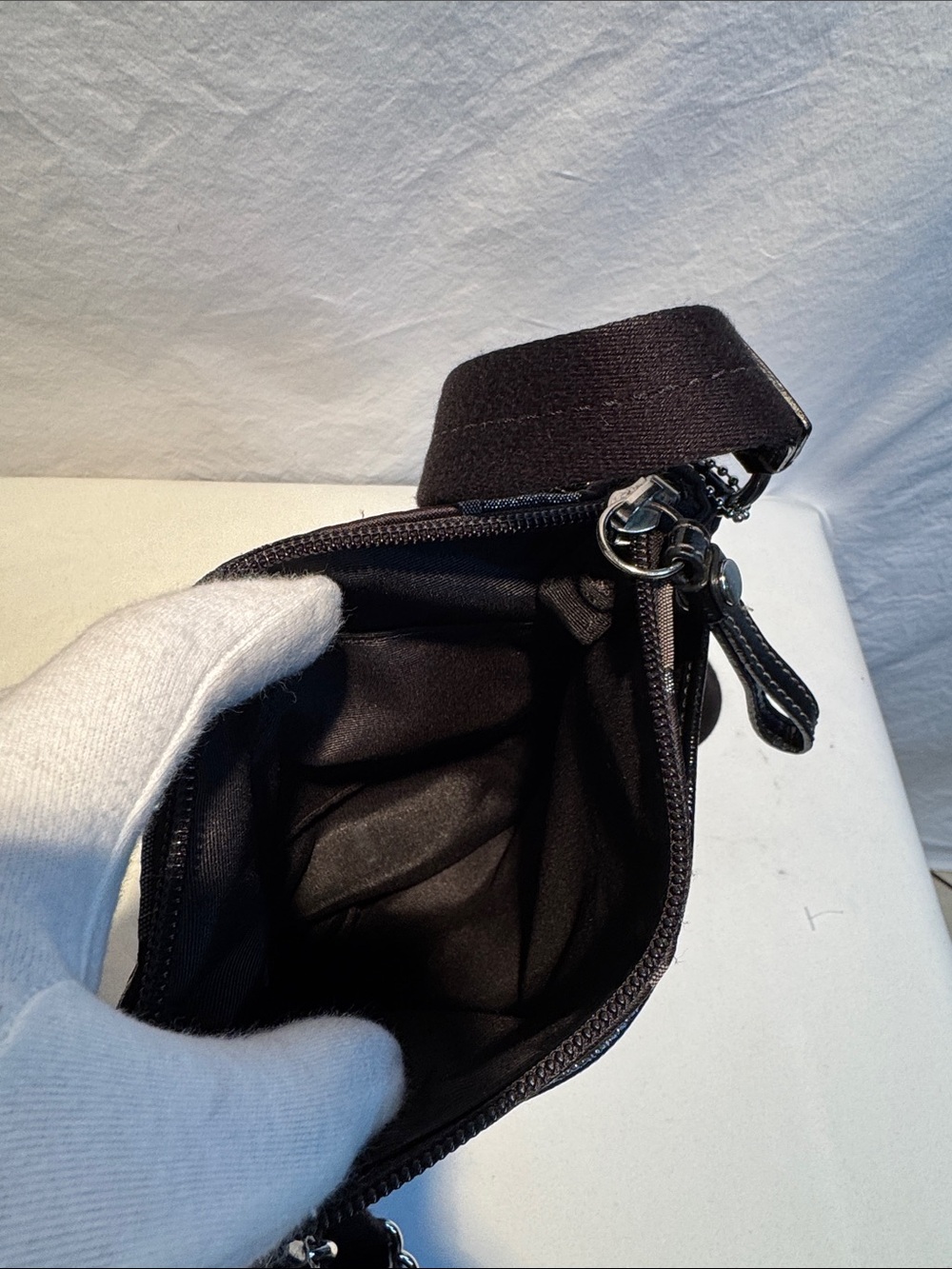 Coach Black and Gray Signature Jacquard Crossbody - Picture 7 of 15